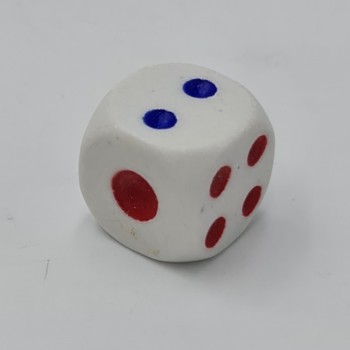 2 zaruri, 12 mm, albe cu puncte albastre si rosii