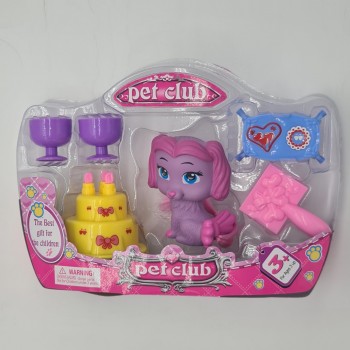 Jucarie pet club, catelusa si accesorii, mov
