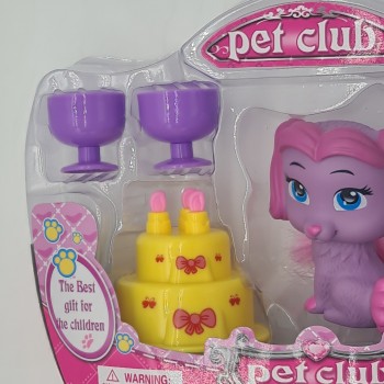 Pet klub játék készlet, kiskutya és kiegészítők, lila
