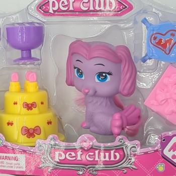 Jucarie pet club, catelusa si accesorii, mov
