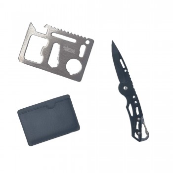 Set briceag, lama negru mic, unealta multifunctionala ninja wallet, 11 functii
