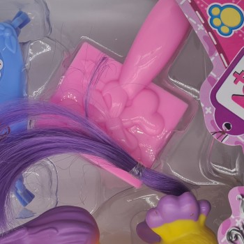 jucarie pet club, catelusa si accesorii, galben