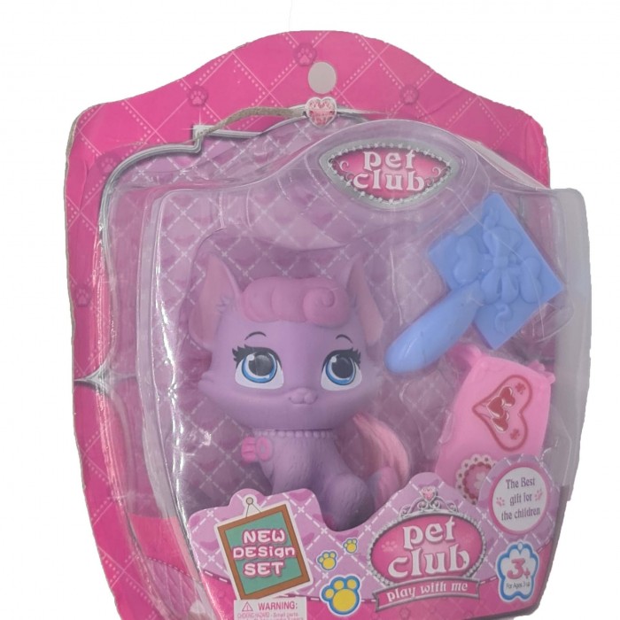 Pet klub mini játék készlet, kiskutya és kiegészítők, lila, 3 éves kortól