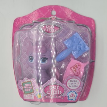 Jucarie pet club mini, catelusa si accesorii, mov,  3 ani