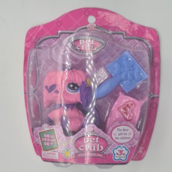 Jucarie pet club mini, catelusa si accesorii, roz,  3 ani
