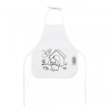 Sort alb, model catelus, creioane colorat, copii, 380 x 430 mm