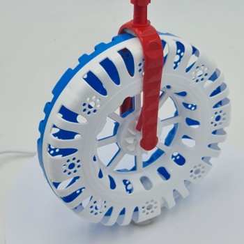 Interaktív játék, zörgő kerék, 15 x 40 cm, fehér/kék