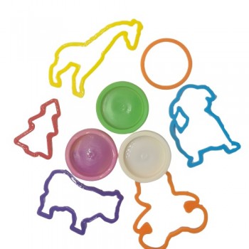 Plastilina, 3 cutii, forme si accesorii, verde alb si rosu