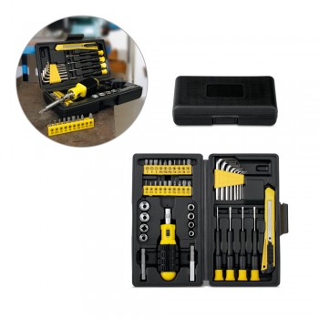 Scule cu 45  functii, borseta poliester, 12 biti, surubelnite, ruleta, 220 x 115 x 55 mm