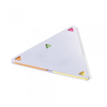 Notite adezive, model simplu, forma triunghi, 4 culori, alb, 91 x 87 mm