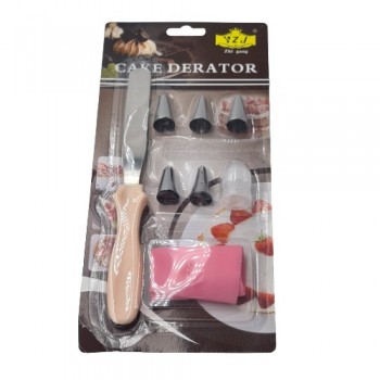 Ornare tort, model simplu, 6 capete, spatula, punga, 4 x 4 cm, M1