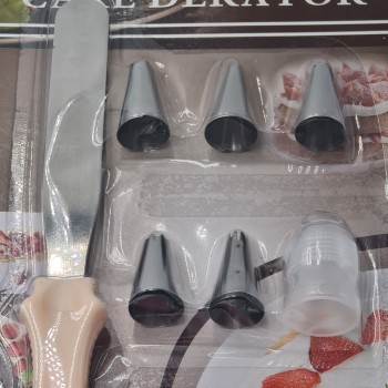 Ornare tort, model simplu, 6 capete, spatula, punga, 4 x 4 cm, M1