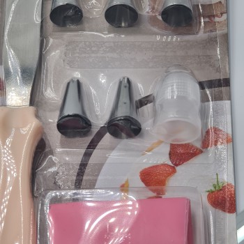 Ornare tort, model simplu, 6 capete, spatula, punga, 4 x 4 cm, M1