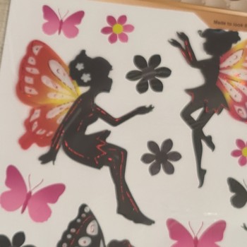 Dekoratív matricák, mintázat, fekete/piros, 5 x 5 cm