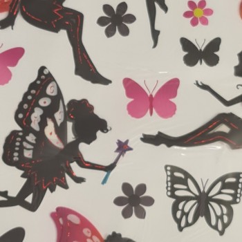 Dekoratív matricák, mintázat, fekete/piros, 5 x 5 cm