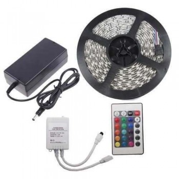 Banda LED, RGB, 72W Exterior 60 led-uri/m 5 metri cu Telecomanda si Alimentare