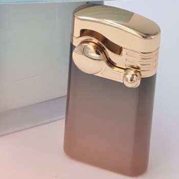 Bricheta metalica cu gaz, antivant, model flip, reincarcabila, negru, cutie, personalizata