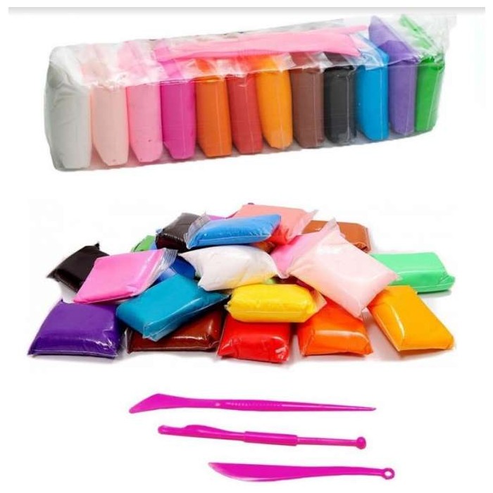 Gyurma készlet, kiegészítők, 12 szín, egyszerű minta