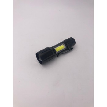 Lanterna cu incarcare USB, doua LEDuri, negru, reglabila, aluminiu, 9x2.5x2 cm