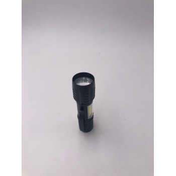 Lanterna cu incarcare USB, doua LEDuri, negru, reglabila, aluminiu, 9x2.5x2 cm