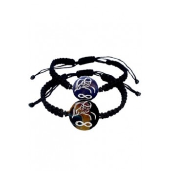 2 darab fekete, személyre szabott karkötő házastársaknak és a végtelen jel