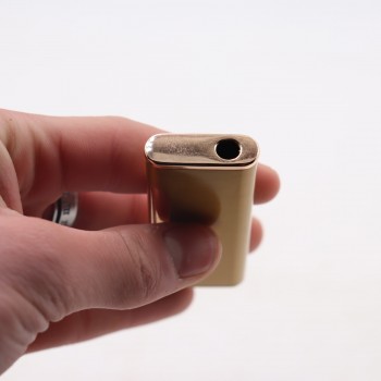 Bricheta aurie cu buton auriu, antivant, reincarcabila