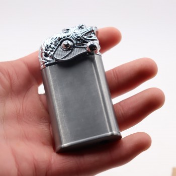 Bricheta Modulara, Cap de Tigru, Doua Flacari, Gri, 8 cm