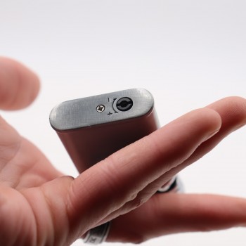 Bricheta Modulara, Cap de Tigru, Doua Flacari, Gri, 8 cm