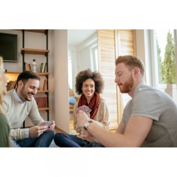 jocuri de familie 4 in 1, incutie din lemn, domino, mikado si carti