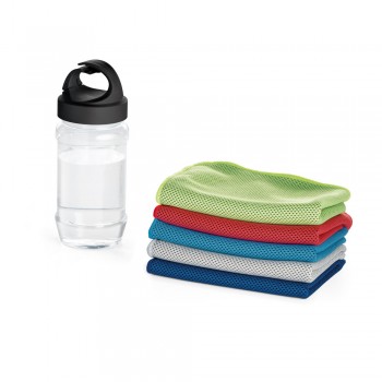 Kézi fogantyús üveg, 440 ml és sport törölköző 30 x 80 cm