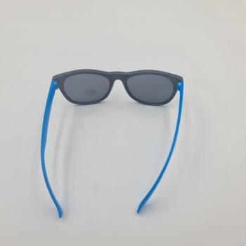 Ochelari de Soare cu Lentile Negre, Plastic, Model Simplu, Negru/Albastru, 14 cm