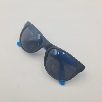 Ochelari de Soare cu Lentile Negre, Plastic, Model Simplu, Negru/Albastru, 14 cm