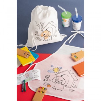 Rucsac cu snur non-woven si desen pentru a colora