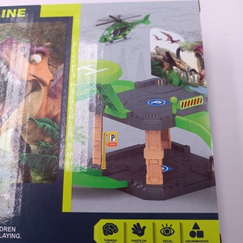 Jucarie Dinozaur Model Feroviar, Diferite piese si Forme, Pista, 25 cm, Multicolor