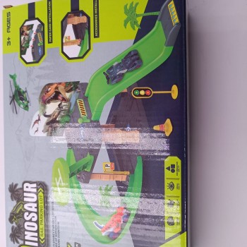 Jucarie Dinozaur Model Feroviar, Diferite piese si Forme, Pista, 25 cm, Multicolor