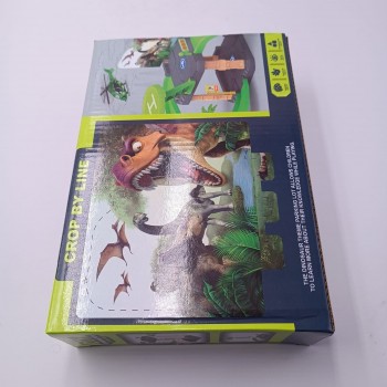 Jucarie Dinozaur Model Feroviar, Diferite piese si Forme, Pista, 25 cm, Multicolor