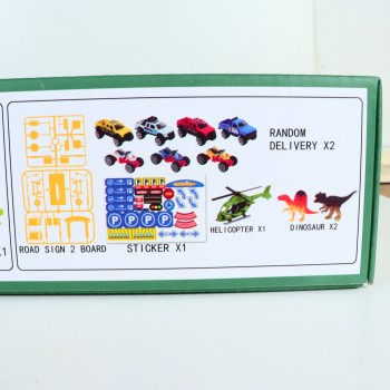 Jucarie Dinozaur Loc de Parcare, 57 Piese, Pista, 40 cm, Multicolor