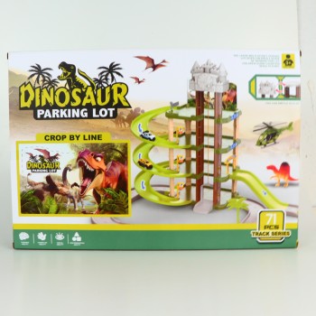 Jucarie Dinozaur Loc de Parcare, 57 Piese, Pista, 40 cm, Multicolor