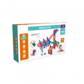 Jucarie Constructor magnetic pentru copii, pista cu bile, 53 piese