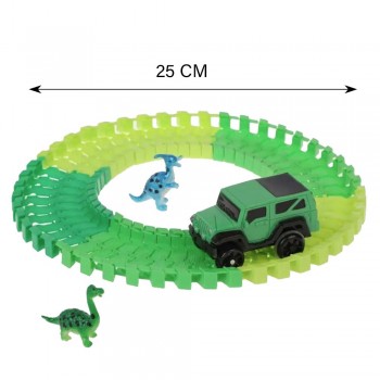 Jucarie cu masini electrice, dino truck, circuit de curse, pentru copii, 25 cm