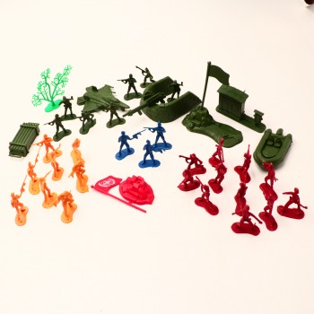 Jucarie 40 figurine soldati, cu avion si barca, 3 ani+, Multicolor