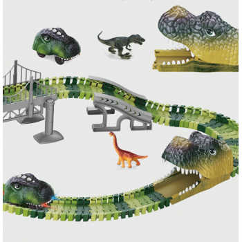Jucarie dinotrack Set pista Dinozauri, Interactiva, Cu Masina si alte accesorii, pentru copii + 3 ani
