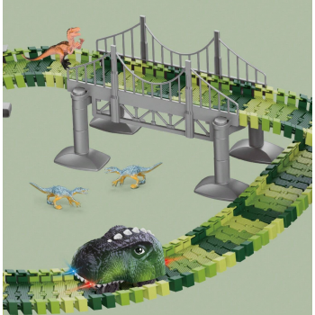 Jucarie dinotrack Set pista Dinozauri, Interactiva, Cu Masina si alte accesorii, pentru copii + 3 ani