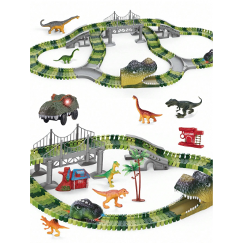 Jucarie dinotrack Set pista Dinozauri, Interactiva, Cu Masina si alte accesorii, pentru copii + 3 ani