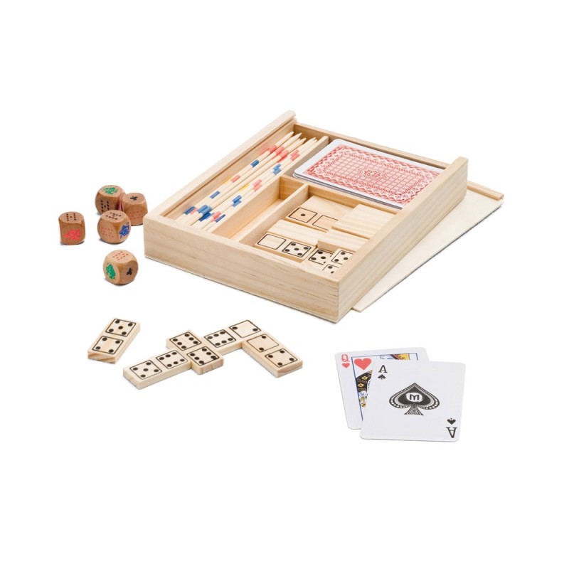 Joc 4 în 1 – Joc de Familie cu Domino, Mikado, Cărți de Joc și Zaruri 190 x 138 x 31 mm