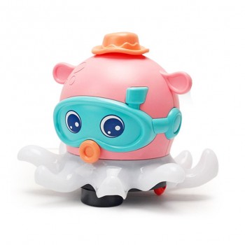 Caracatita interactiva de jucarie, Cu 2 mingii,  Jucarie electrica cu muzica, roz, pentru copii, 17 CM