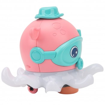 Caracatita interactiva de jucarie, Cu 2 mingii,  Jucarie electrica cu muzica, roz, pentru copii, 17 CM