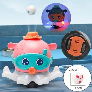 Caracatita interactiva de jucarie, Cu 2 mingii,  Jucarie electrica cu muzica, roz, pentru copii, 17 CM