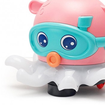 Caracatita interactiva de jucarie, Cu 2 mingii,  Jucarie electrica cu muzica, roz, pentru copii, 17 CM