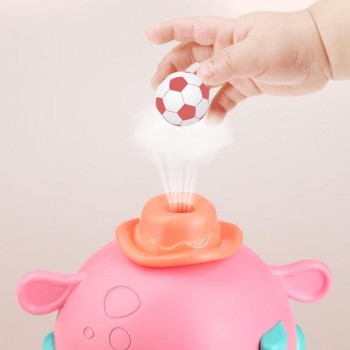 Caracatita interactiva de jucarie, Cu 2 mingii,  Jucarie electrica cu muzica, roz, pentru copii, 17 CM